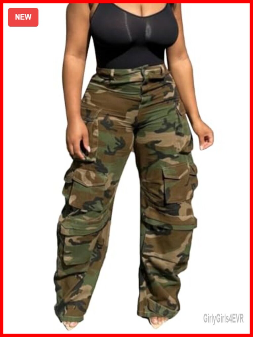 Women's High Waist Baggy Cargo Jeans Y2K Multi Pocket
